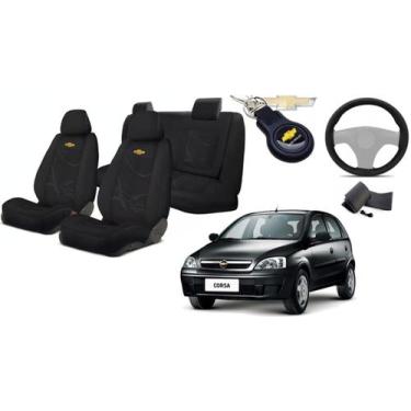 Imagem de Kit Revestimento Tecido para Assentos Corsa 2003+2012 + Volante + Chav