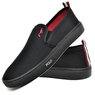 Imagem de Tenis Sapatenis Masculino Slip On Confortavel Facil de Calçar Sem Cadarço SAP7900, Polo Blu ORIGINAL (Preto, BR, Adulto, Numérico, 38)