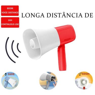 Imagem de Megafone Portátil Recarregável  Com Altifalante Integrado, Função de G