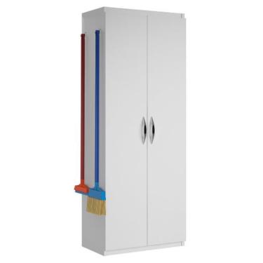 Imagem de Balcão Armário Branco Lavanderia Produtos 2 Portas Multiuso - ClickFor