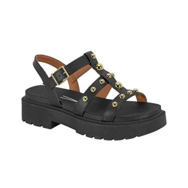 Imagem de Sandália Feminina Tratorada Detalhe Metal Vizzano 021037, Preto, 38