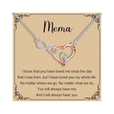 Imagem de MAOFAED Colar de coração infinito para avó, apelidos da vovó, mercadoria do Dia das Mães, Metal, Sem Pedra Preciosa