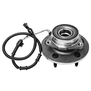 Imagem de Conjunto de rolamento e cubo da roda dianteira compatível com 1997 98 99 2000 Ford F-150 (serve para veículos 4WD com 4 rodas ABS, 5 cubos de parafuso e 12 mm parafuso de roda) AUQDD 515010 [5 lug, W/ABS, 4x4]