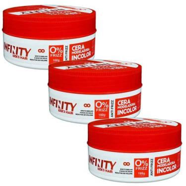 Imagem de Kit 3 Cera Modeladora Antifrizz Incolor 160g - Infinity