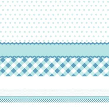 Imagem de Faixa de Parede para Quarto de Bebê Xadrez Poá Azul 5mx10cm - Quartinh