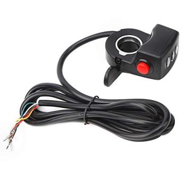 Imagem de Scooter elétrico de garra do acelerador de polegar 48V Quantidade elétrica com a alça de bicicleta Grip com botão do farol para bicicletas elétricas Scooters Material plástico