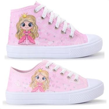 Imagem de Kit Combo 2 Pares Tênis Princesa Feminino Botinha e Cano Baixo - LUKYS