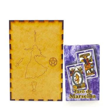 Imagem de Tarô de Marselha 22 cartas com Porta Tarô Caixa Místico - Flash