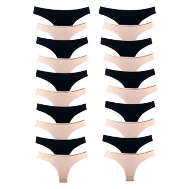 Imagem de Kit 20 Calcinhas Fio Dental Algodão Cotton Básica Lisa Lingerie - Try 