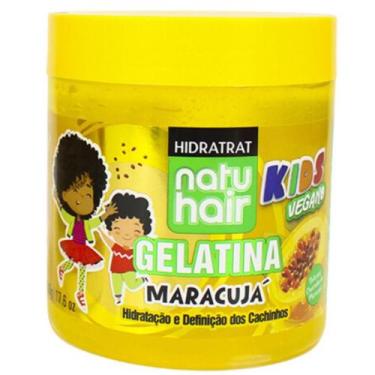 Imagem de Gelatina Kids Maracujá Vegano Natuhair 500g Antifrizz Definição Cachos