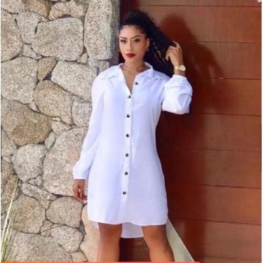 Imagem de Camisa Chemise Feminino Tecido Viscolinho - Vita Modas, Branco, G