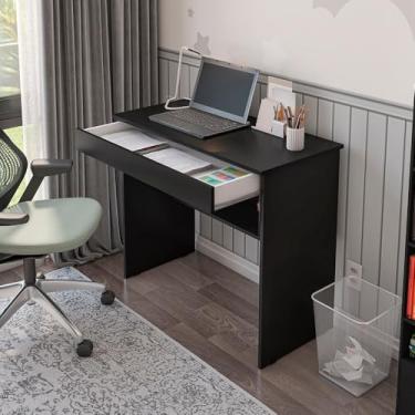 Imagem de Escrivaninha mesa de computador 1 gaveta estudo quarto (PRETA)
