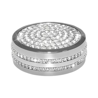 Imagem de Angelguoguo Tampa de botão de controle multimídia de controle central de carro prata adequada para Mercedes Benz A/B/E W212/C W204/CLA/GLA/GLK/GLE/ML/GL Classe (prata)