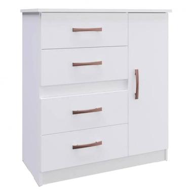 Imagem de Cômoda Caribe Doripel 4 Gavetas 1 Porta Cor Branco