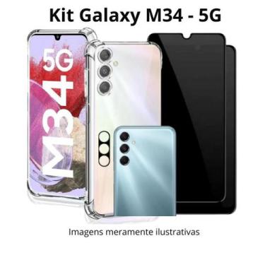 Imagem de Kit Capa + Película Privativa 3D + Película de Câmera Para Samsung  Ga
