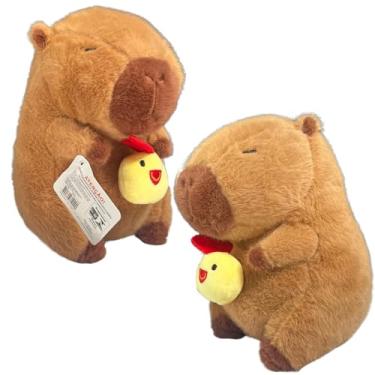 Imagem de Capivara de Pelúcia 25 cm Kawaii Fantasia PINTINHO AMARELO – Antialérgica INMETRO