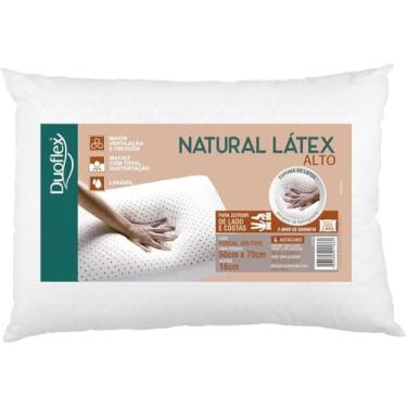 Imagem de Travesseiro Natural Látex, Alto, para fronha 50cmx70cm, Branco, Duoflex