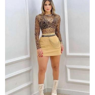 Imagem de Body tule manga longa animal print - Nathy Store, ÚNICO