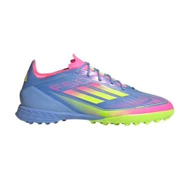 Imagem de adidas Tênis unissex adulto F50 Pro Turf, Blue Fusion/Limão lúcido/Rosa lúcido, 11 Women/10 Men