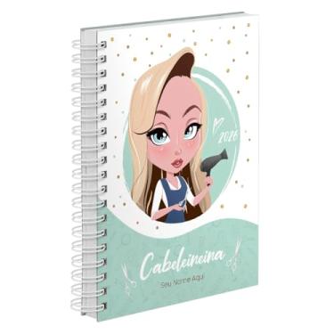 Imagem de Agenda Comercial 2026 Personalizada Capa Dura Cabeleireira Loira Cores (Verde)