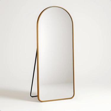 Imagem de Espelho Base Reta Corpo Inteiro 150x60 Com Suporte de Chão Moldura Alu