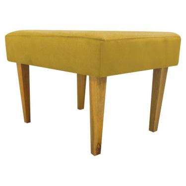 Imagem de Puff Decorativo Retangular Para Sala Recepção Charme Pé Trapézio Suede Cores