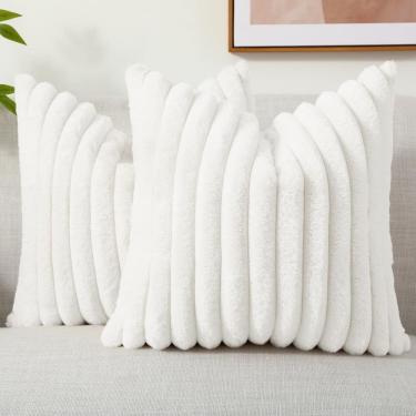 Imagem de Capas de almofada DecoruHome Faux Fur Spring 60x60cm brancas