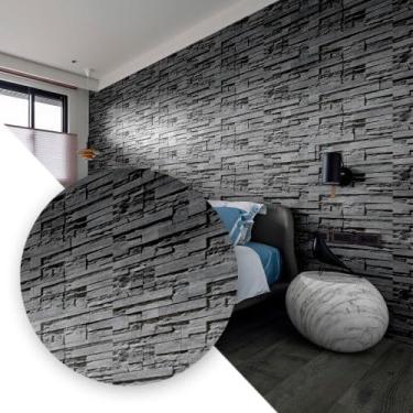 Imagem de Papel de Parede Adesivo PVC Estampa Pedras, 5 Metros x 45 cm, Lavável, Autocolante