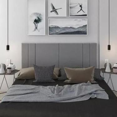 Imagem de Cabeceira Casal Tulipa Suspensa Moderna para Quarto - 140 CM - Várias 