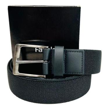 Imagem de Cinto de Couro Elástico Fasolo Linha Confort, Preto, 100