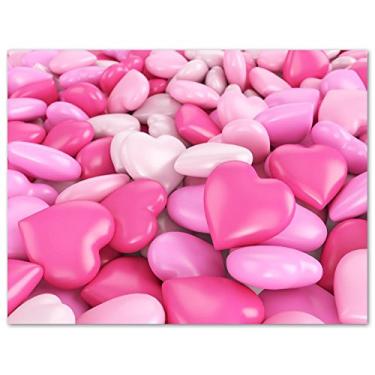 Imagem de Small World Greetings Cartões Bliss Pink Hearts 12 unidades - Dentro em branco com envelopes - Tamanho A2 (14 x 10,8 cm) - Dia dos Namorados, Dia das Mães e mais