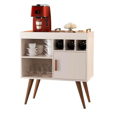 Imagem de Aparador Buffet Balcão Paris Sala Retrô 1 Porta Cantinho Do Café (Off White)