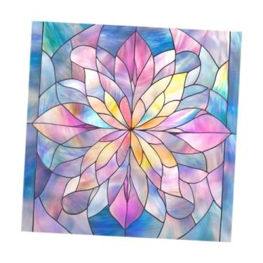 Imagem de UGPLM Adesivo de janela Adesivo de vidro Colorido Prático Versátil Papel de parede de arte Atmosfera Decalque de janela para quarto Casa de fazenda, Type B