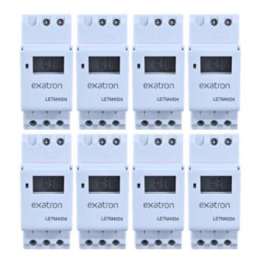 Imagem de Kit 8 Timer Temporizador Digital Bivolt 16a Din 35