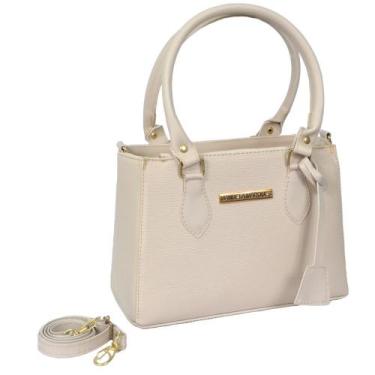 Imagem de Bolsa Média Feminia Transversal Manuela Marques, Bege, Único, Mulher
