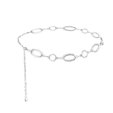 Imagem de Cinto de corrente de cintura feminino anel circular de metal corrente de metal plus size dourado cinto de corrente moderna joia de cintura para vestido, One Size, Liga metálica, Sem Pedra Preciosa