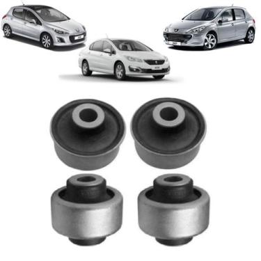 Imagem de Kit 4 Buchas Bandeja Balança Dianteira Peugeot 307 308 408 - Solupe Pa
