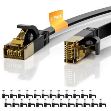 Imagem de Cabo Ethernet Mygatti Cat 7 de 20 pés, pacote com 2 unidades, 10 Gbps 