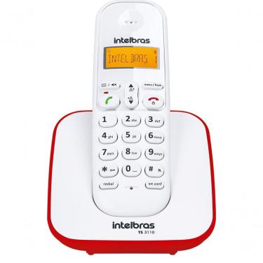 Imagem de Telefone Sem Fio Intelbras Ts 3110 Branco-vermelho 4123101