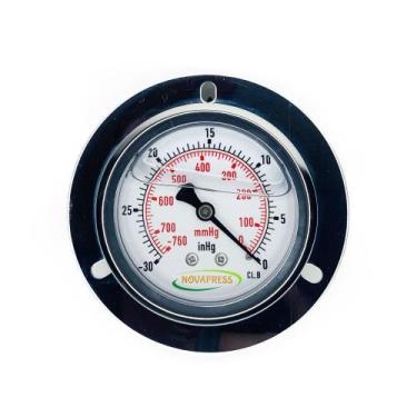 Imagem de Vacuômetro 63mm Com Flange - Escala -760 Mmhg X -30 Polhg - LRPROD
