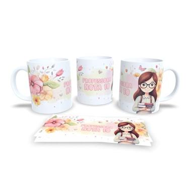 Imagem de Caneca branca dia dos professores floral (14090)