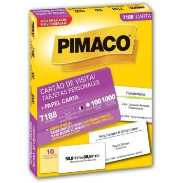 Imagem de Cartão De Visita 7188 Carta 100 Fls 50,8 X 88,9 - Pimaco