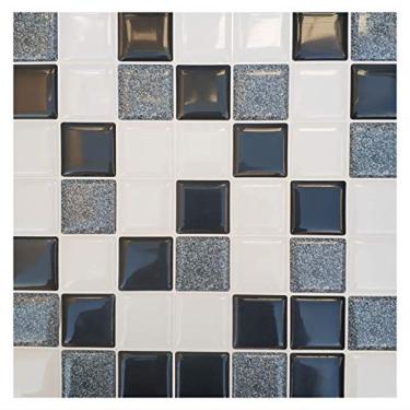 Imagem de Pastilha Adesiva Cromo Sign Granito Cinza e Branco Resinada Kit 4 Placas