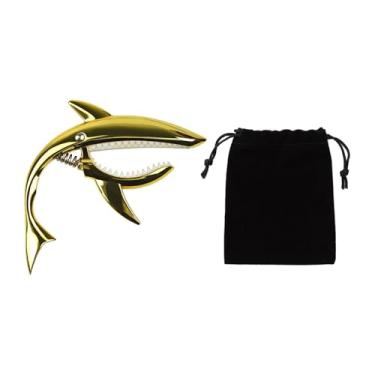 Imagem de menolana Capotraste de guitarra Shark Capo de mola de liga de zinco, acessório profissional para guitarra, bandolim acústico e baixo, violões clássicos, Ouro
