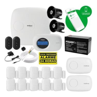 Imagem de Kit Alarme Monitorado Intelbras AMT 2018 E com 10 Sensores Sem Fio e 2
