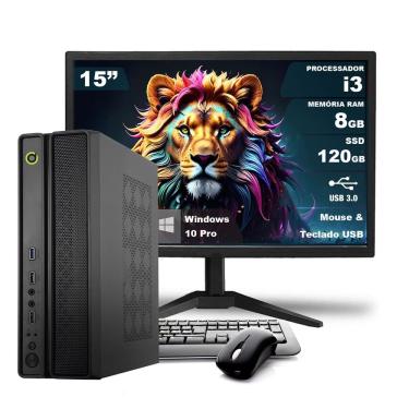 Imagem de Computador Completo On SLIM I3 8GB 120GB SSD Win10 Monitor 15