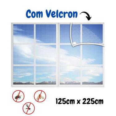 Imagem de Tela Mosquiteiro p/ Janela Anti Mosquitos tiras autocolantes 125x225cm