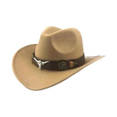 Imagem de Chapéu De Cowboy Retrô Estilo Casual Quente Masculino Feminino De Lã F