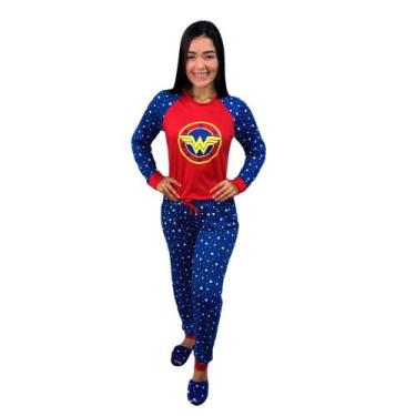 Imagem de Conjunto Pijama Adulto Feminino Longo Inverno Estampado Desenho - Nann