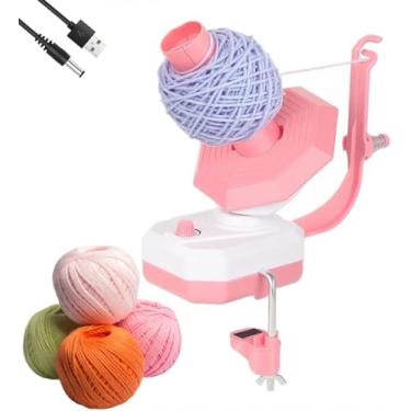 Imagem de Enrolador de fios, enrolador de bolas de fio elétrico para crochê, grande capacidade, fácil de usar, giratório de fio de velocidade automática e contínua para amantes de tricô e crochê